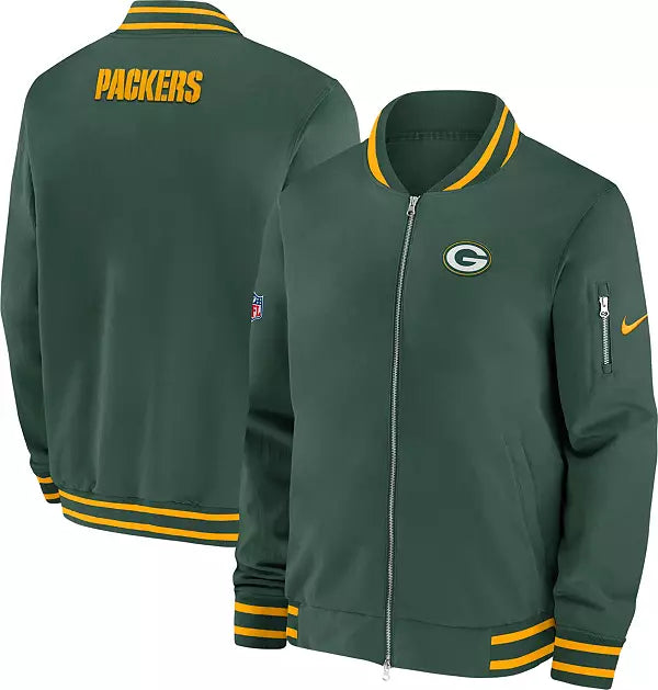 Men s Nike Green Bay Packers Coach Bomber Jacket