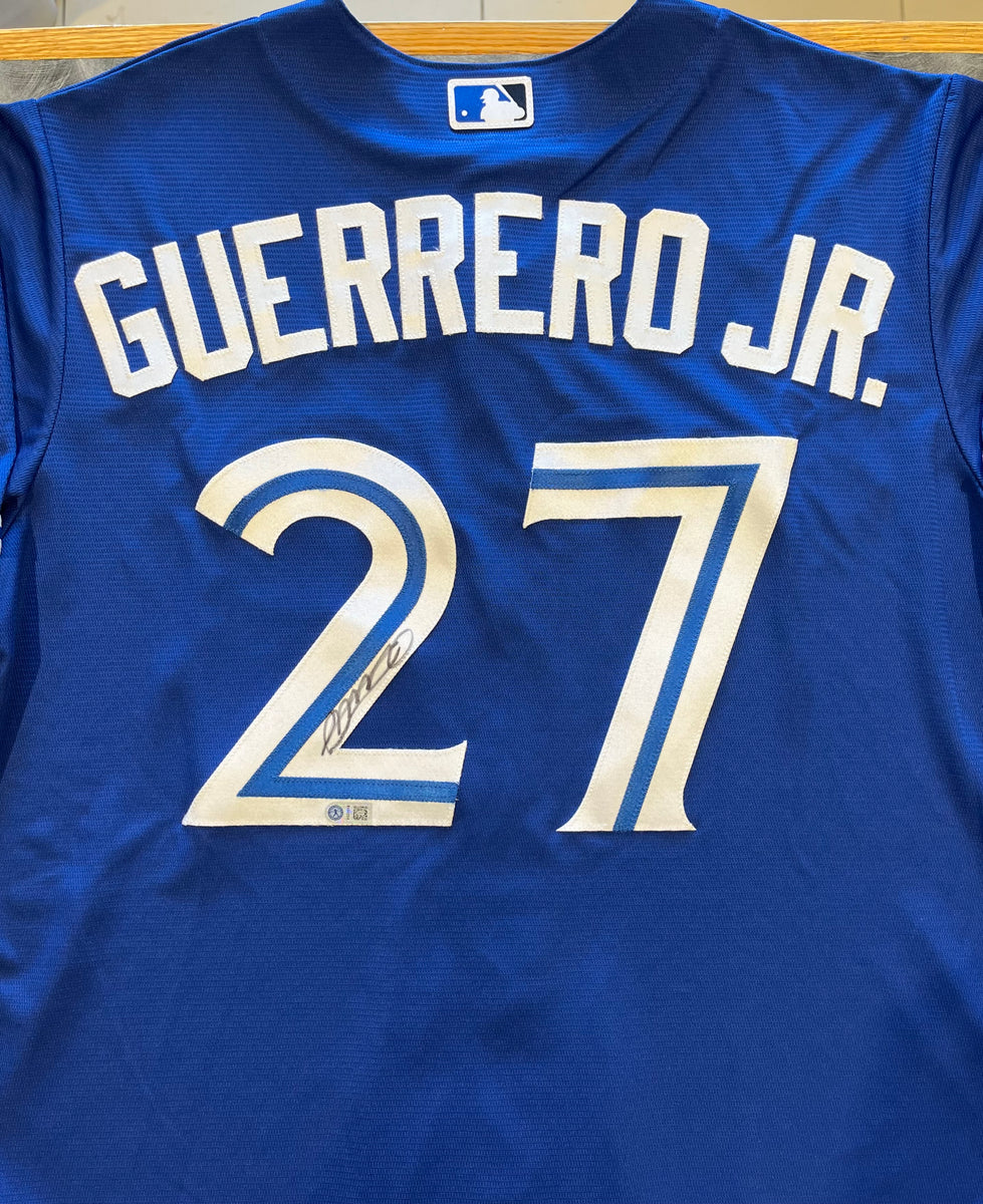 VLADIMIR GUERRERO JR. Signed MAJESTIC Dominican Republic Jersey Blue Jays  (JSA)