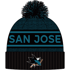 Men's San Jose Sharks  Authentic Pro Rink Heathered Cuffed Pom Knit