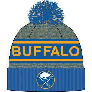 Adult Buffalo Sabres Authentic Pro Rink Heathered Cuffed Pom Knit