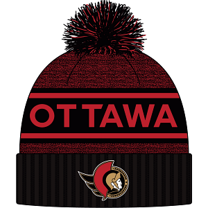 Men's Ottawa Senators Authentic Pro Rink Heathered Cuffed Pom Knit