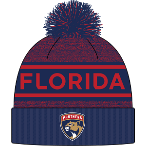 Men's Florida Panthers Authentic Pro Rink Heathered Cuffed Pom Knit
