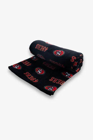 San Francisco 49ers Fleece Travel Throw Blanket with Team Logos