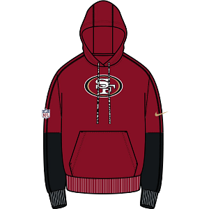 Sweat à Capuche Rouge 49ers - Pour Fanatiques De Football Américain