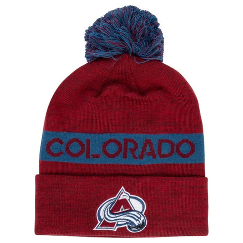 Men's Colorado Avalanche Fanatics Authentic Pro Rink Cuff Beanie w/ Pom