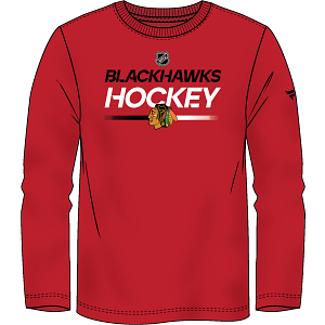 Men's Chicago Blackhawks Fanatics Authentic Pro Tech Long Sleeve T-Shirt - Red