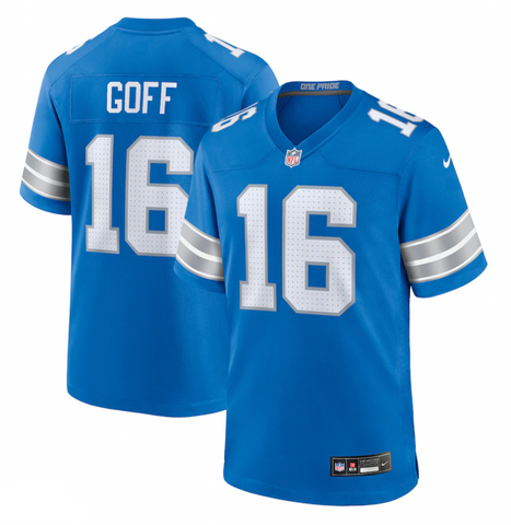 Men's Nike Detroit Lions Jared Goff Game Jersey