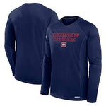 Men's Montreal Canadiens Fanatics Navy Authentic Pro Long Sleeve T-Shirt