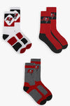 NFL Men's 3-Pack Sport Crew Fan Socks | Sock Size 10-13 | Ribbed, Arch Support, Cushioned Sole | Football Team Variations
