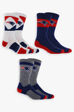 NFL Men's 3-Pack Sport Crew Fan Socks | Sock Size 10-13 | Ribbed, Arch Support, Cushioned Sole | Football Team Variations