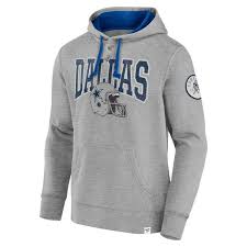 Men's Fanatics Heather Gray Dallas Cowboys Label Maker Pullover Hoodie