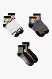NFL Men's 3-Pack Sport Quarter Fan Socks |  Team Colour Styles With Logos