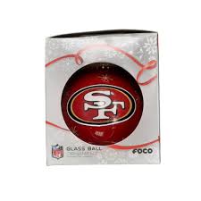 San Francisco 49er's Single Double Sided Glass Ball Team Ornament