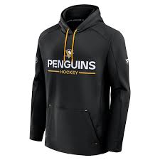 Men's Pittsburgh Penguins Fanatics Black Authentic Pro Rink Hoodie