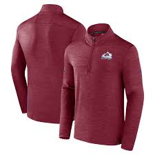 Men's Colorado Avalanche Fanatics Burgundy Logo Quarter-Zip Top