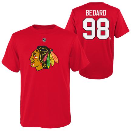 Youth Chicago Blackhawks Connor Bedard Red Name & Number T-Shirt