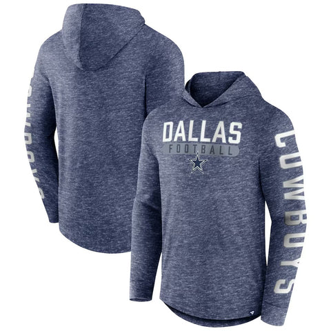 Men's Dallas Cowboys Long Sleeve Hoodie T-Shirt - Heather Navy