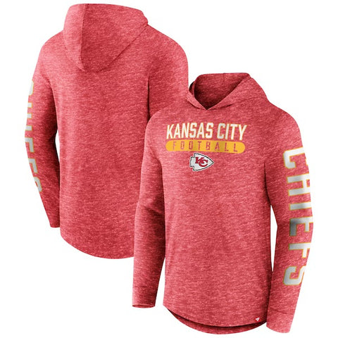Men's Kansas City Chiefs Stack Long Sleeve Hoodie T-Shirt - Heather Red