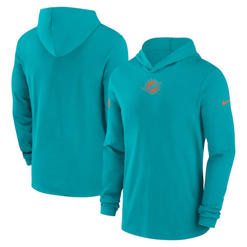 Men's Miami Dolphins Sideline Performance Hooded Long Sleeve