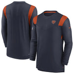 Men's Chicago Bears Nike Sideline  Performance Player Long Sleeve T-Shirt - Navy