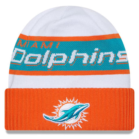 Men's Miami Dolphins White/Orange Knitted Toque