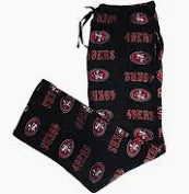 Mens San Francisco 49ers Coral Fleece Pajama Lounge Pants With Team Names & Logos |