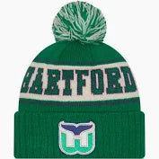 Men's Hartford Whalers New Era Green Retro Knit Pom Hat