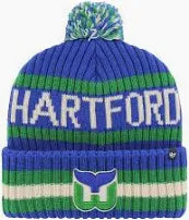 Men's Hartford Whalers '47 Blue Bering Cuffed Knit Hat with Pom