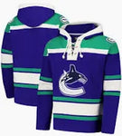 Men's Vancouver Canucks '47 Black Ice Lace-Up Pullover Hoodie