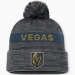 Men's Vegas Golden Knights Fanatics Authentic Pro Rink Cuffed Knit Hat with Pom - Gray