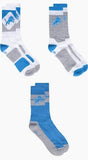 NFL Men's 3-Pack Sport Crew Fan Socks | Sock Size 10-13 | Ribbed, Arch Support, Cushioned Sole | Football Team Variations