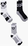 NFL Men's 3-Pack Sport Crew Fan Socks Ribbed, Arch Support, Cushioned Sole  Football Team Variations