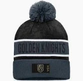 Men's Vegas Golden Knights Fanatics Gray/Black Authentic Pro Rink Cuffed Knit Hat with Pom