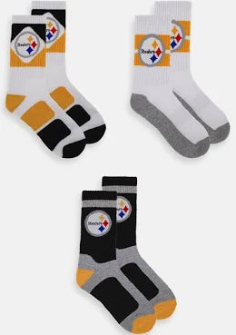 NFL Men's 3-Pack Sport Crew Fan Socks Ribbed, Arch Support, Cushioned Sole  Football Team Variations