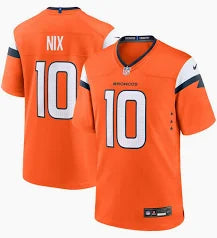 Mens  Denver Broncos Bo Nix  Nike Player Jersey - Orange