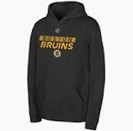 Youth Boston Bruins Black Authentic Pro Wordmark Fleece Pullover Hoodie