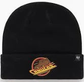 Men's Vancouver Canucks  47 Black Alternate Logo Raised Cuff Knit Hat