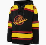 Men's Vancouver Canucks '47 Black Ice Lace-Up Pullover Hoodie