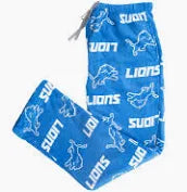 Men's Detriot Lions Coral Fleece Pajama Lounge Pants With Team Names & Logos