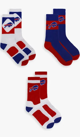 Men's Buffalo Bills Sport Crew Socks - 3 Pack