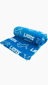 Detroit Lions Coral Fleece Travel Throw Blanket with Team Logos |