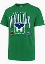 Men's Hartford Whalers NHL 47 Brand Men's Green Vintage Crease T-Shirt