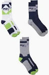 NFL Men's 3-Pack Sport Crew Fan Socks Ribbed, Arch Support, Cushioned Sole  Football Team Variations