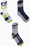 NFL Men's 3-Pack Sport Crew Fan Socks Ribbed, Arch Support, Cushioned Sole  Football Team Variations