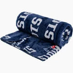 New England NFL Coral Fleece Travel Throw Blanket with Team Logos