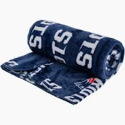 New England NFL Coral Fleece Travel Throw Blanket with Team Logos