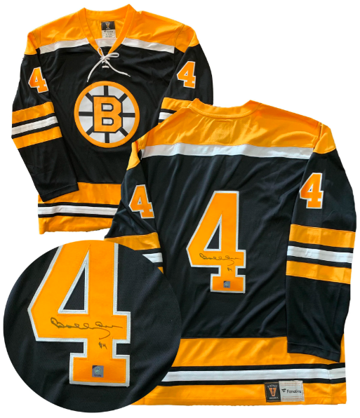 Bobby Orr Signed Boston Bruins Dark Replica Fanatics Jersey Pro