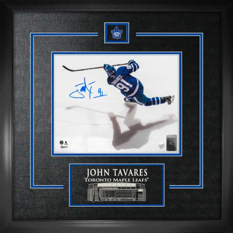 John Tavares Toronto Maple Leafs Signed Framed 8x10 Overhead Photo