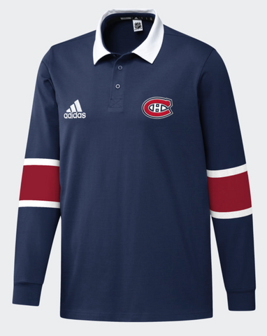 Men's Adidas Montreal Canadiens Long Sleeve Rugby Top