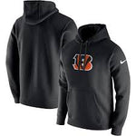 Men's Black Cincinnati Bengals Nike Club Fleece Logo Pullover Hoodie